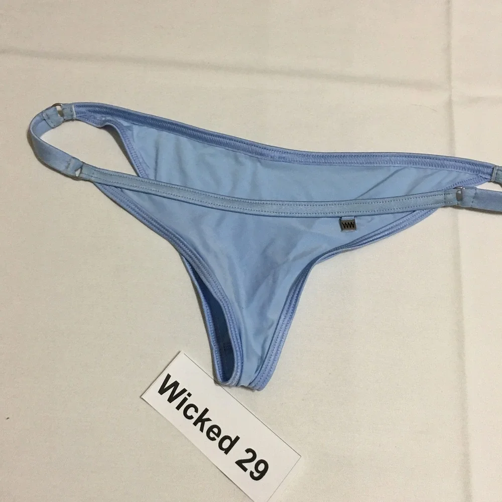 Wicked Weasel Bikini Bottom Women Small Blue Adjustable Side String